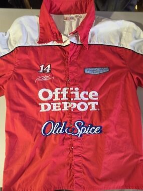 2009 Tony Stewart #14 Office Depot Old Spice NASCAR Pit Crew Shirt Mens Large